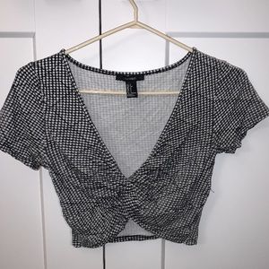 Black and white checkered crop top